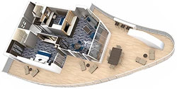 Aqua Theater Suite - 2 Bedroom diagram