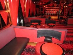 Carnival Victory Black & Red Seas Lounge picture Uploaded in 2018 Photo courtesy of Debra Gavazzi. Carnival Victory Black & Red Seas Lounge picture