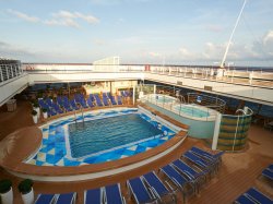 Carnival Sunrise Aft Pool picture Uploaded in 2019 Photo courtesy of Carnival. Carnival Sunrise Aft Pool picture