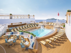 Queen Anne Panorama Pool Club picture Uploaded in 2024 Photo courtesy of Cunard. Queen Anne Panorama Pool Club picture