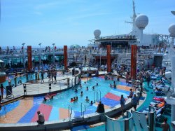 Liberty of the Seas Main Pool picture Uploaded in 2017 Photo courtesy of Steve Millay. Liberty of the Seas Main Pool picture