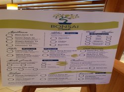 Carnival Vista Bonsai Sushi picture Uploaded in 2016 Photo courtesy of Mark Rawding. Carnival Vista Bonsai Sushi picture