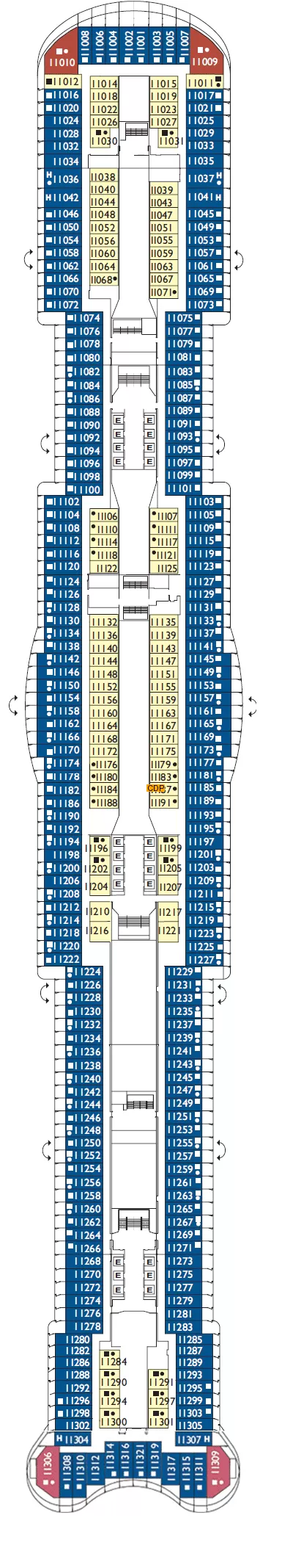 Costa Toscana Deck 11 Deck 11 Plan Cruisedeckplans
