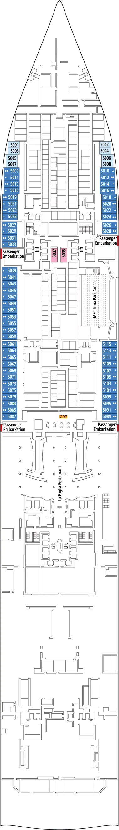 MSC World Europa Deck 5 Deck 5 Plan Cruisedeckplans MSC World Europa Deck 5 Deck 5 Plan Cruisedeckplans