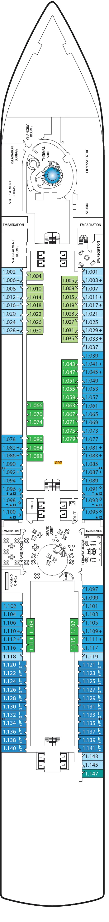 Queen Anne Deck 1 Deck 1 Plan Cruisedeckplans