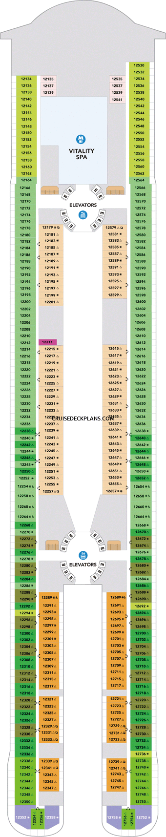 Icon of the Seas Deck 12 deck 12 plan | Cruisedeckplans.com
