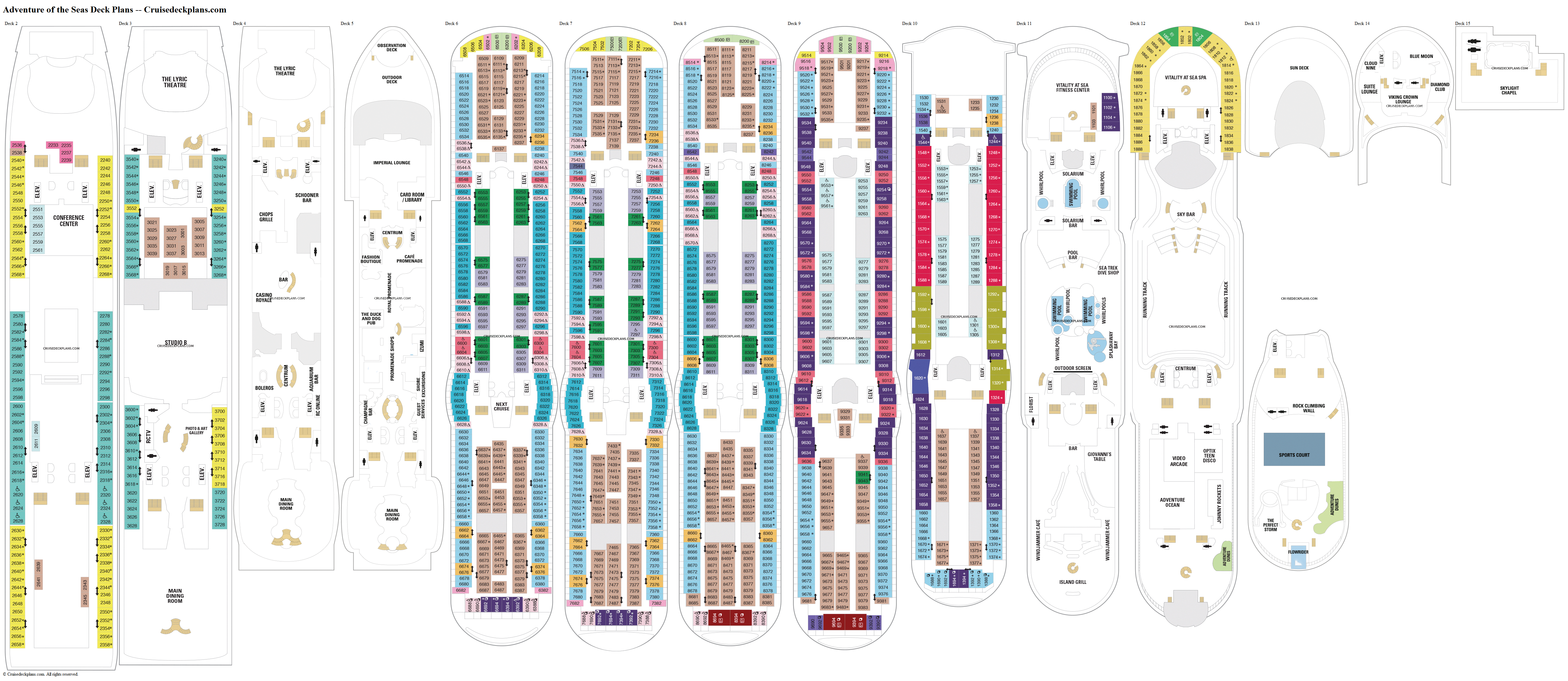 Adventure of the Seas Deck 6 Deck Plan Tour