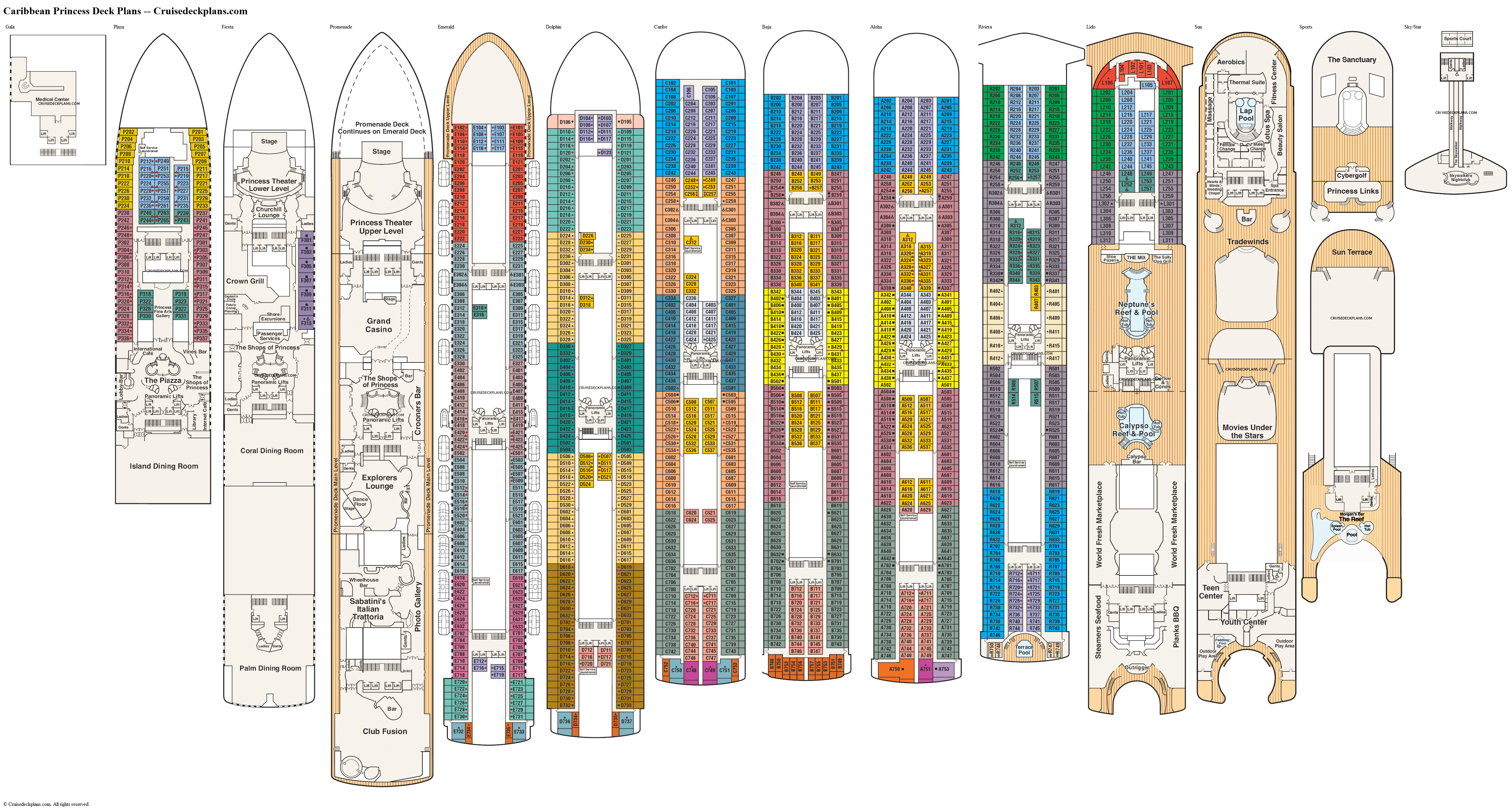 cruise mapper caribbean princess