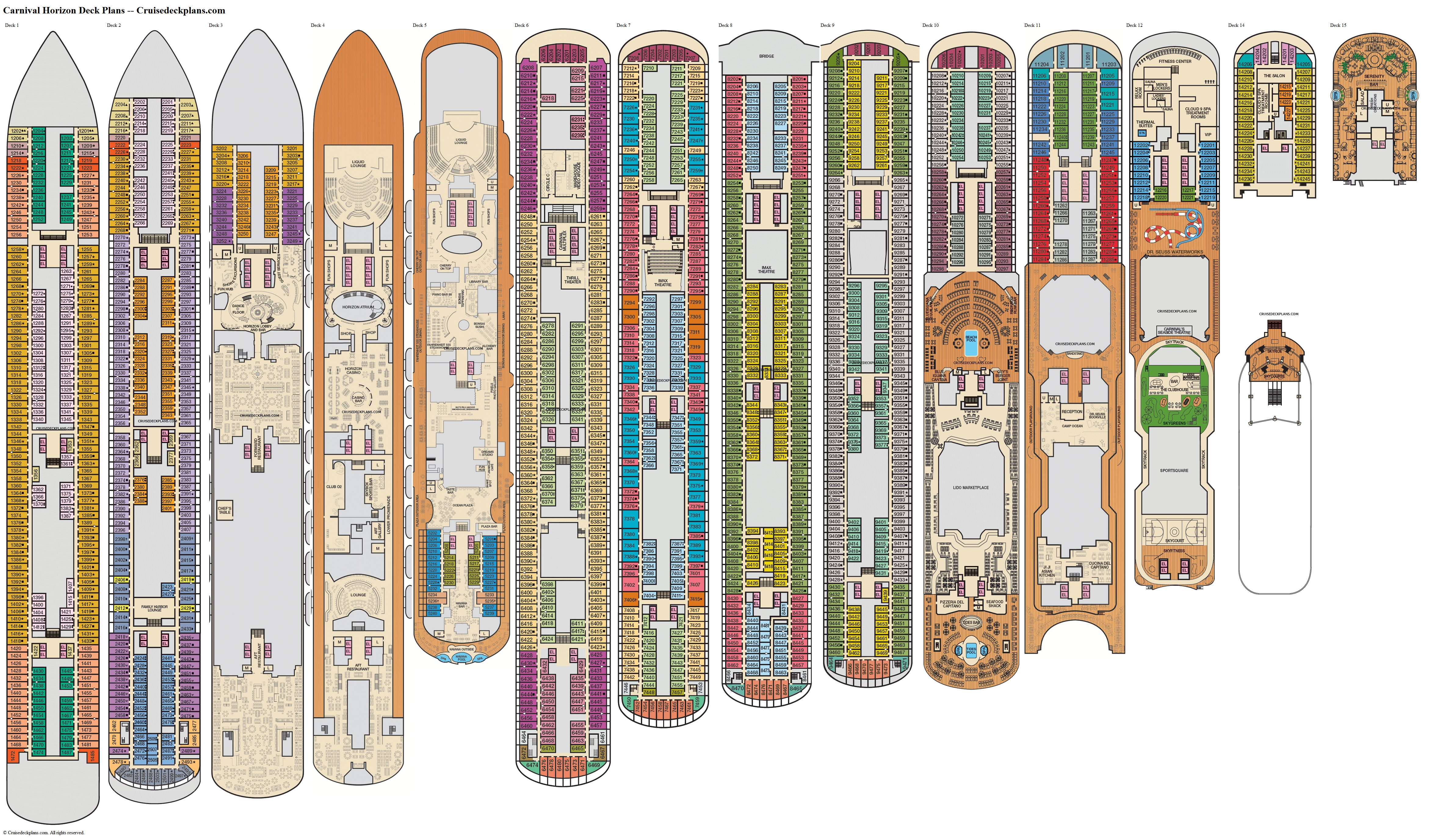 cruise deck plans carnival horizon