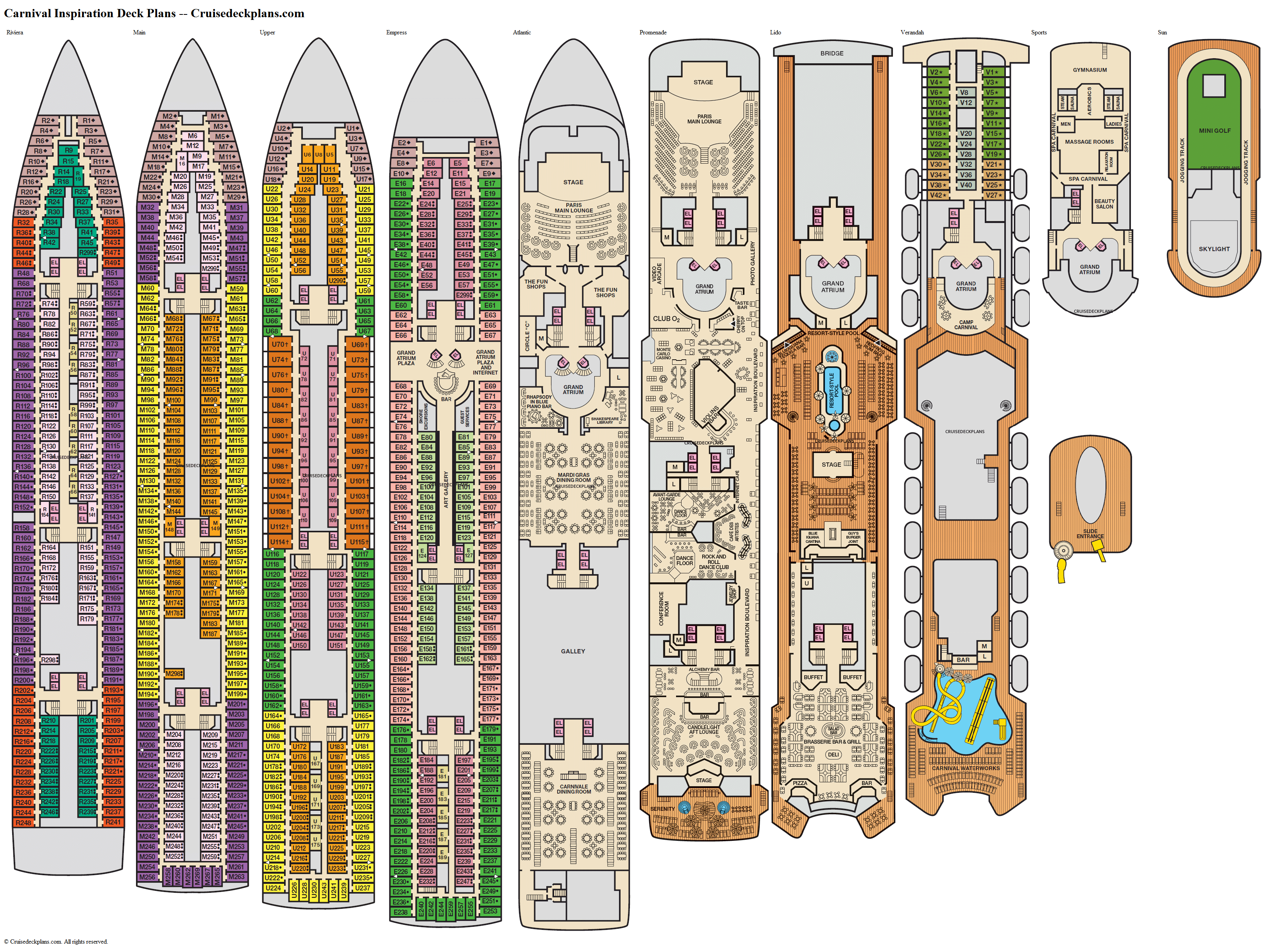 Carnival Elation Room Chart