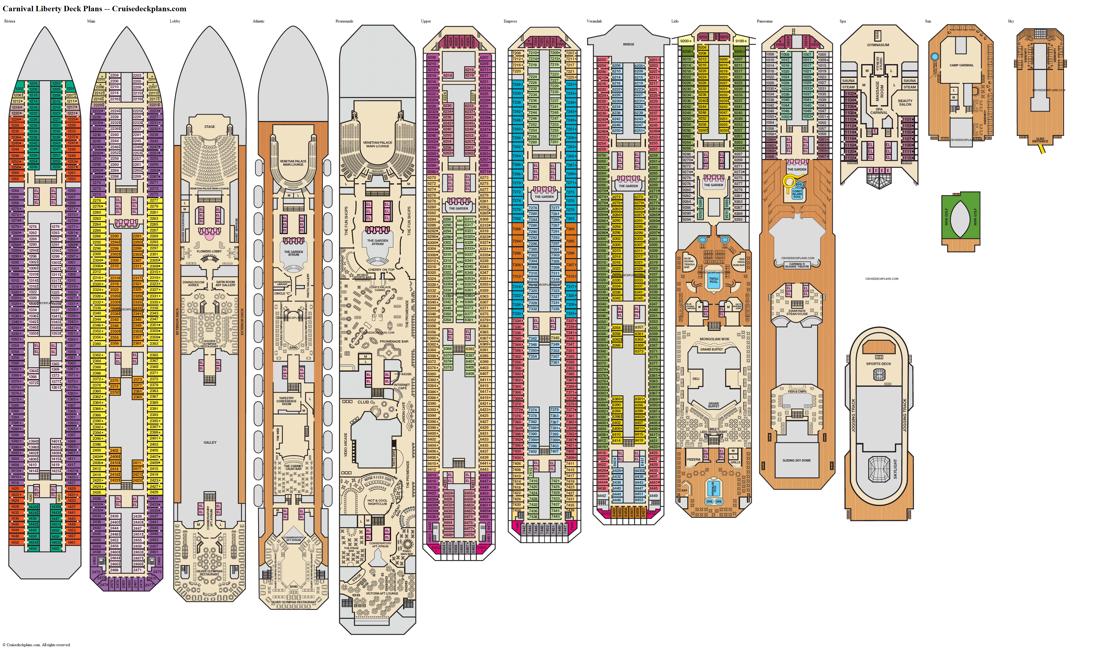 carnival liberty cruise ship deck plans