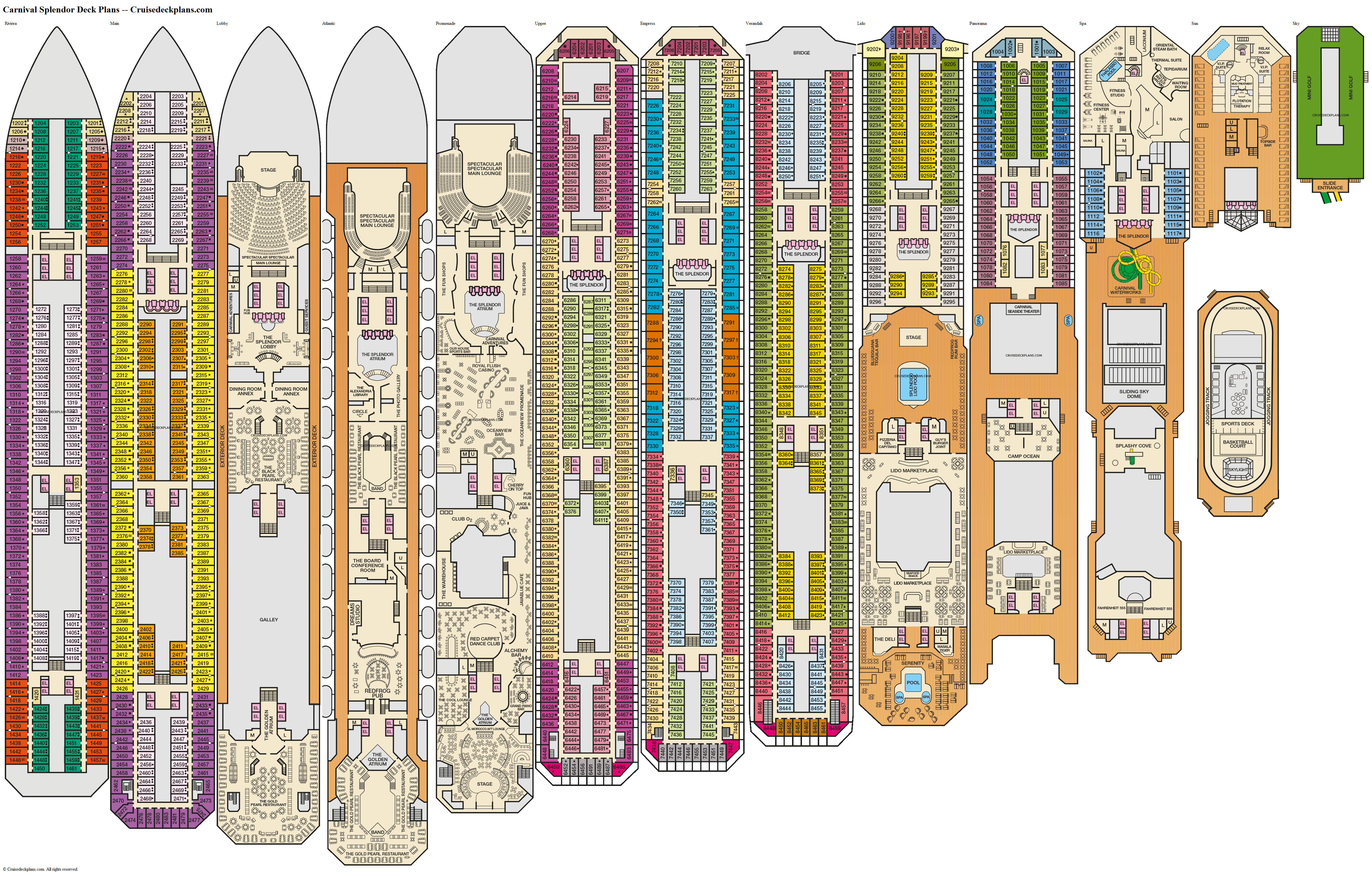 layout of carnival cruise ship