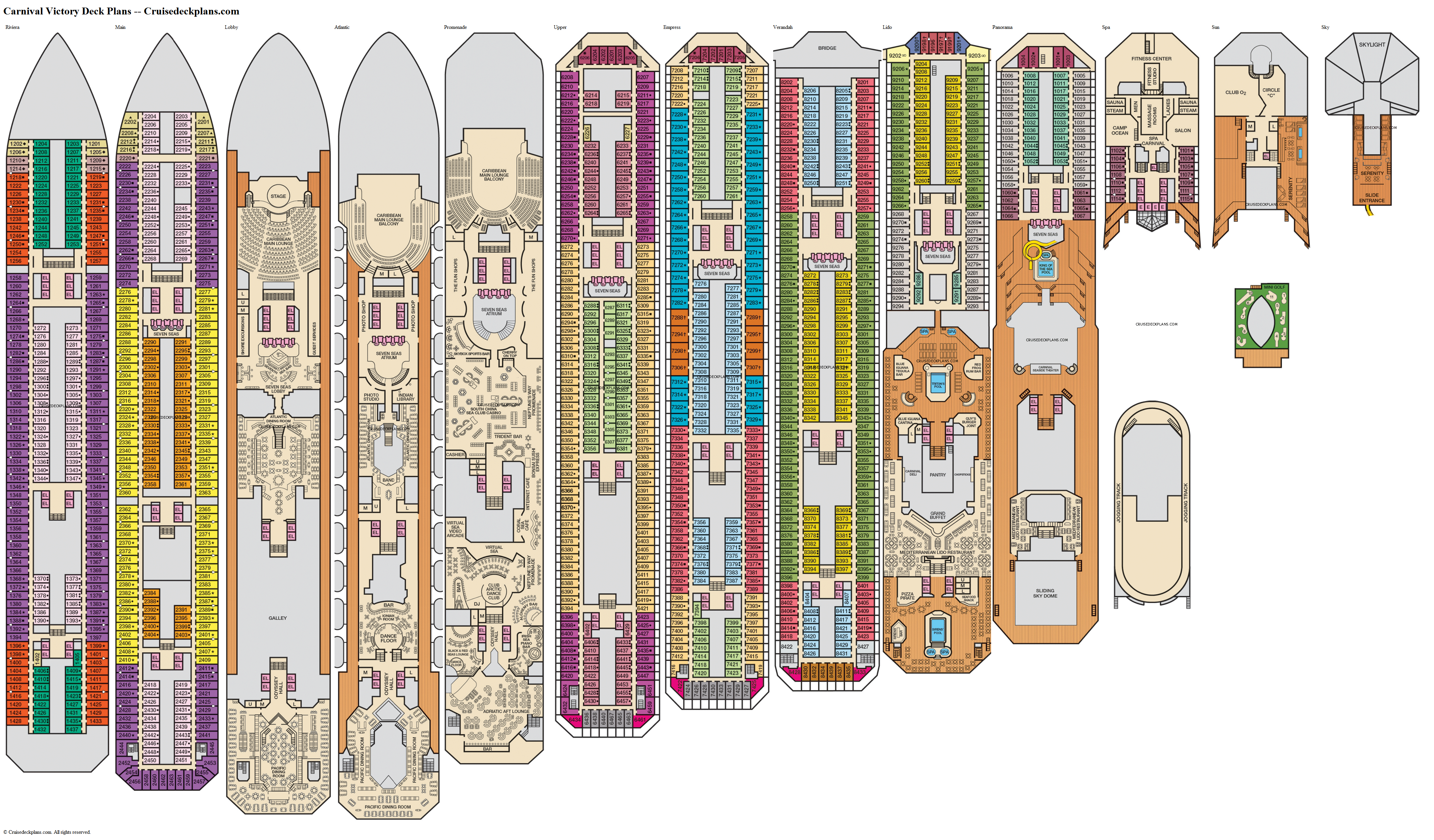 Carnival Victory Verandah Deck Plan Tour