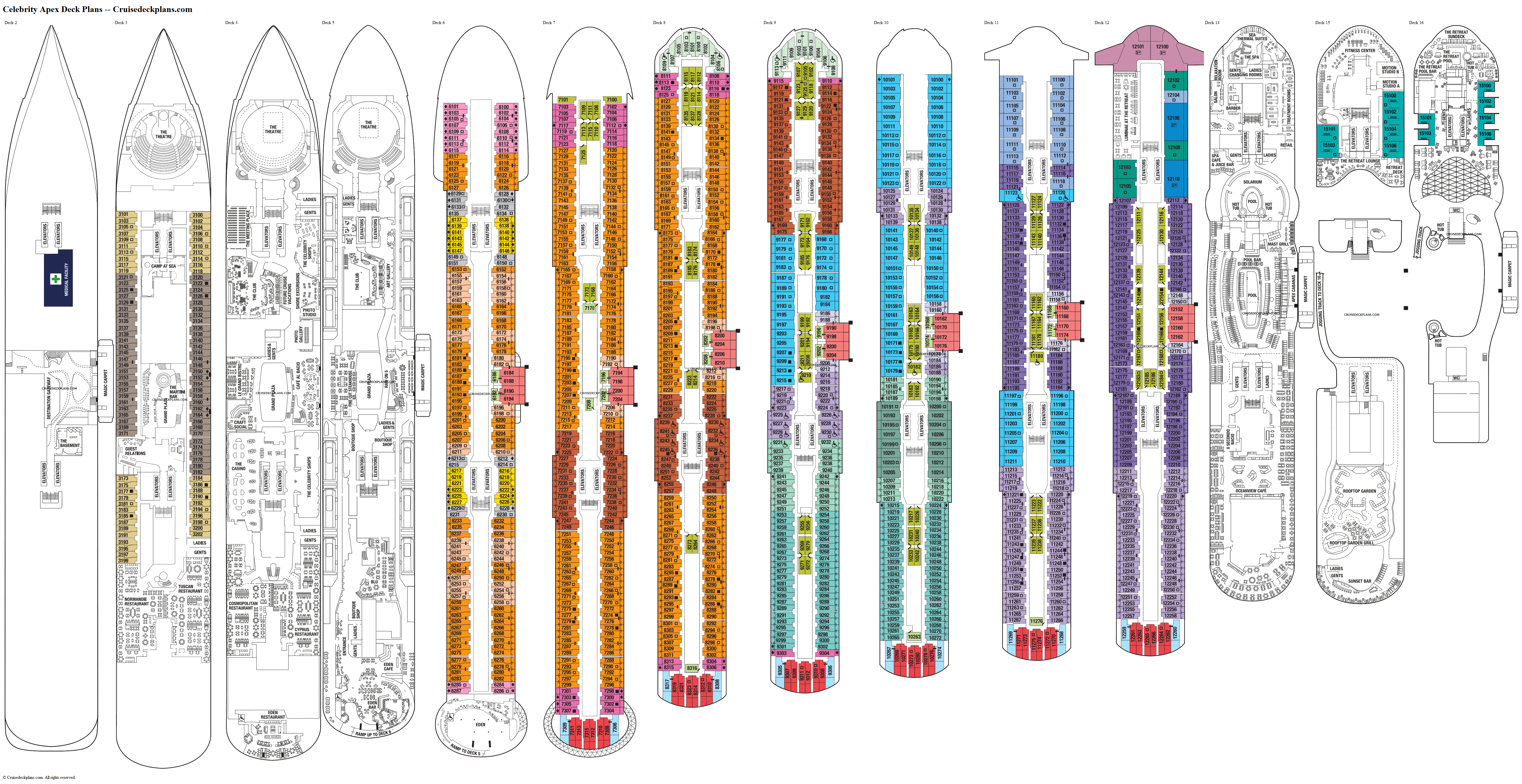 Celebrity Apex Deck 7 Deck Plan Tour