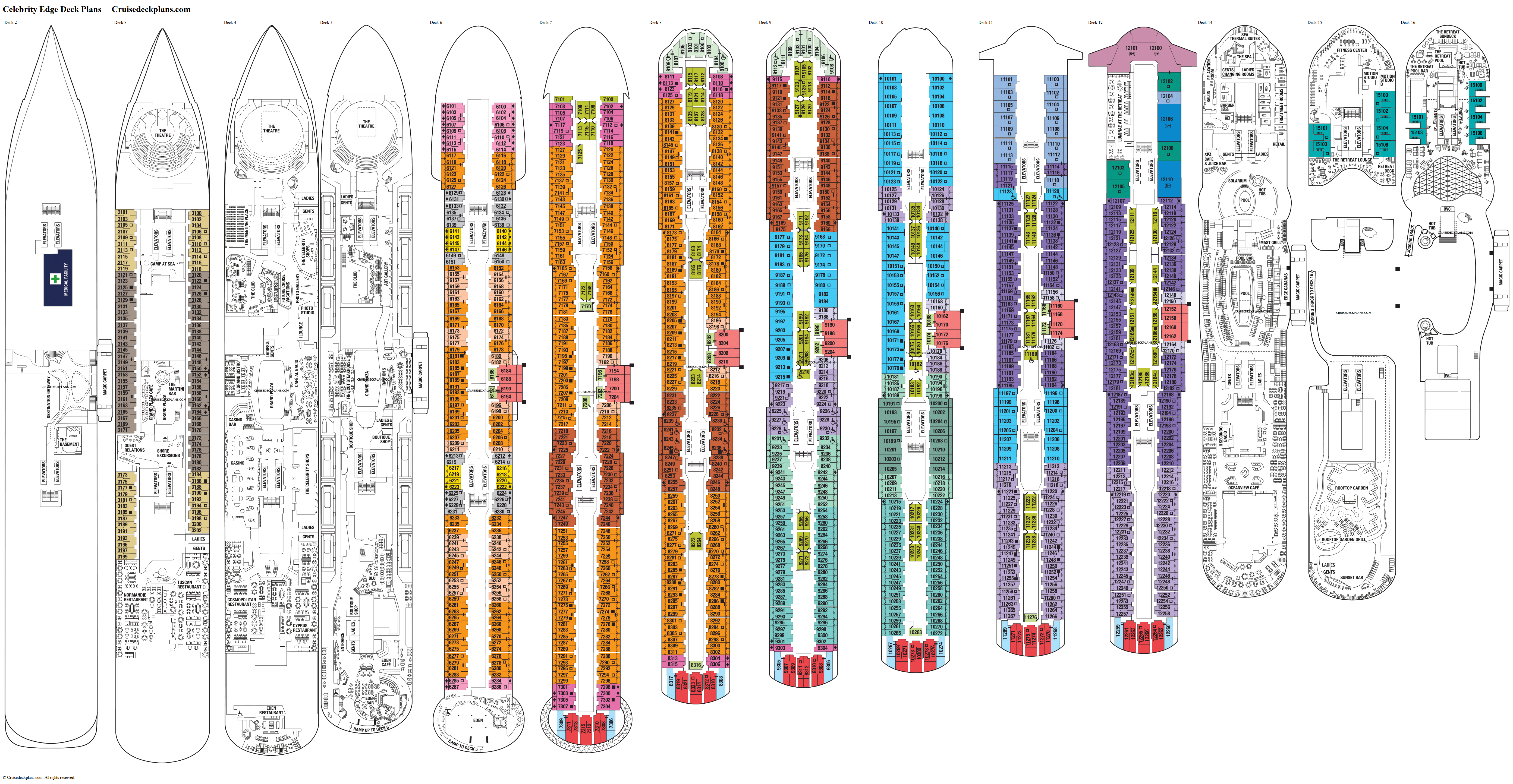 celebrity edge cruise ship deck plans