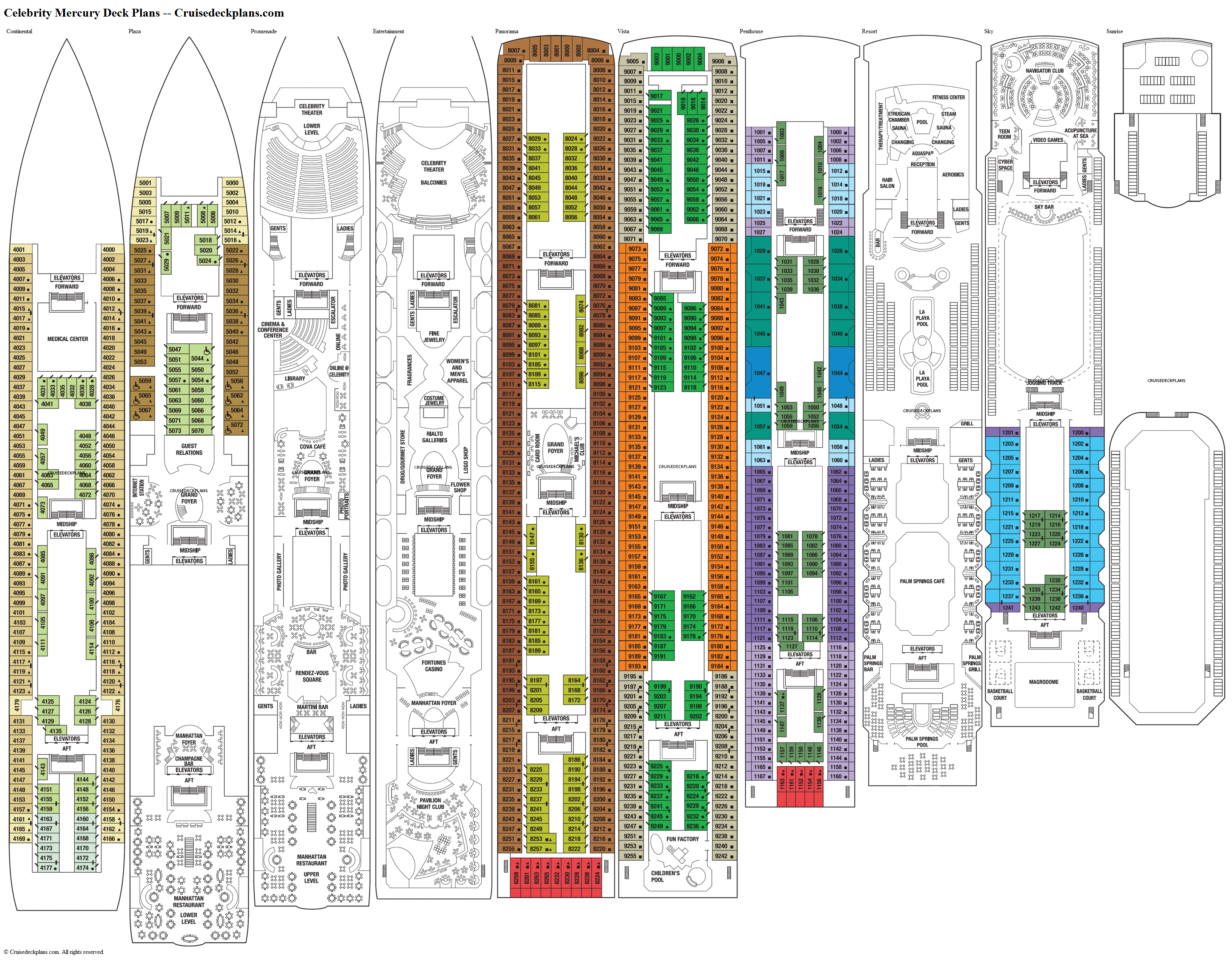 Celebrity Mercury Deck Plans, Diagrams, Pictures, Video