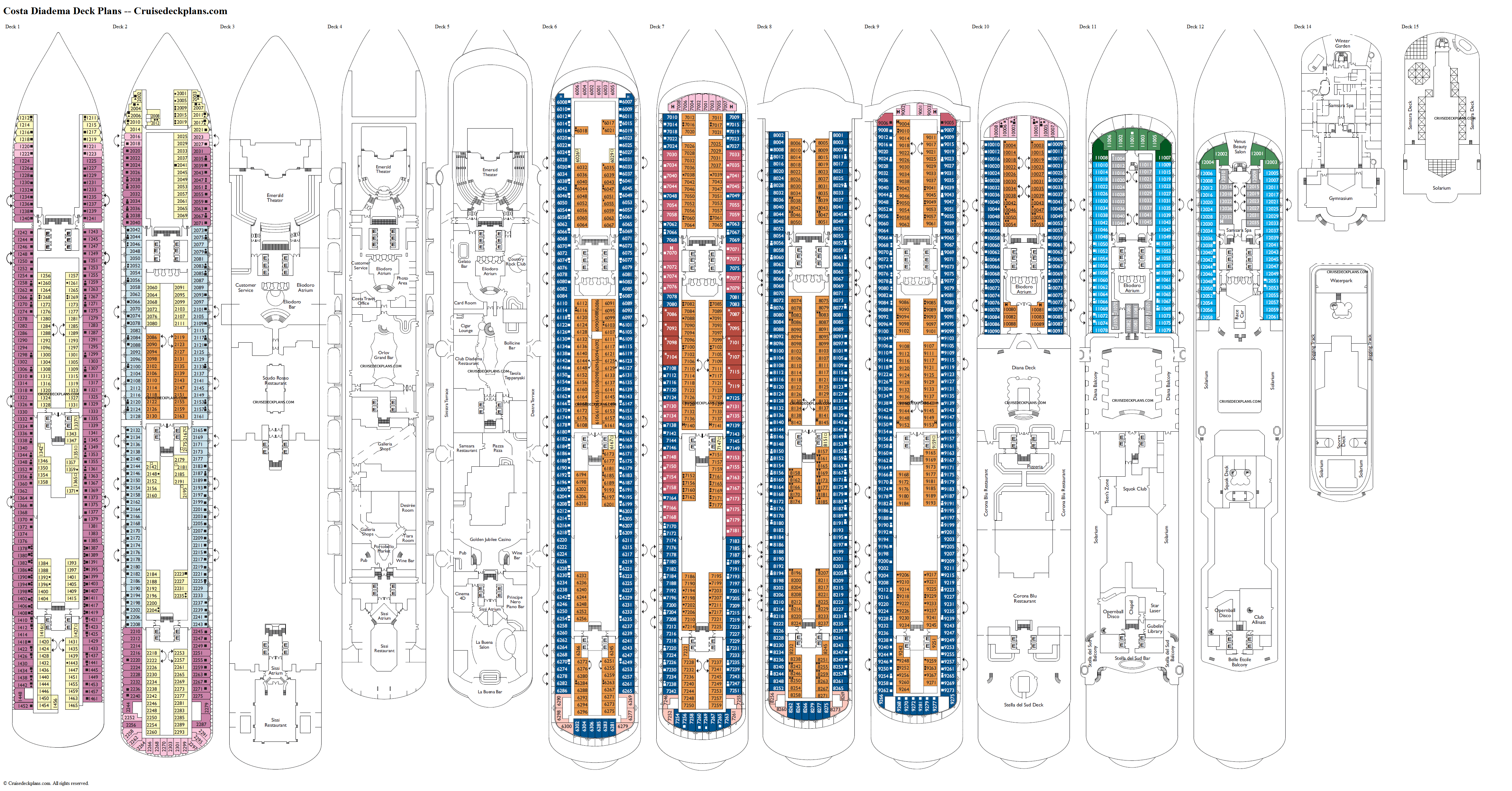 Costa Diadema Deck Plans, Diagrams, Pictures, Video