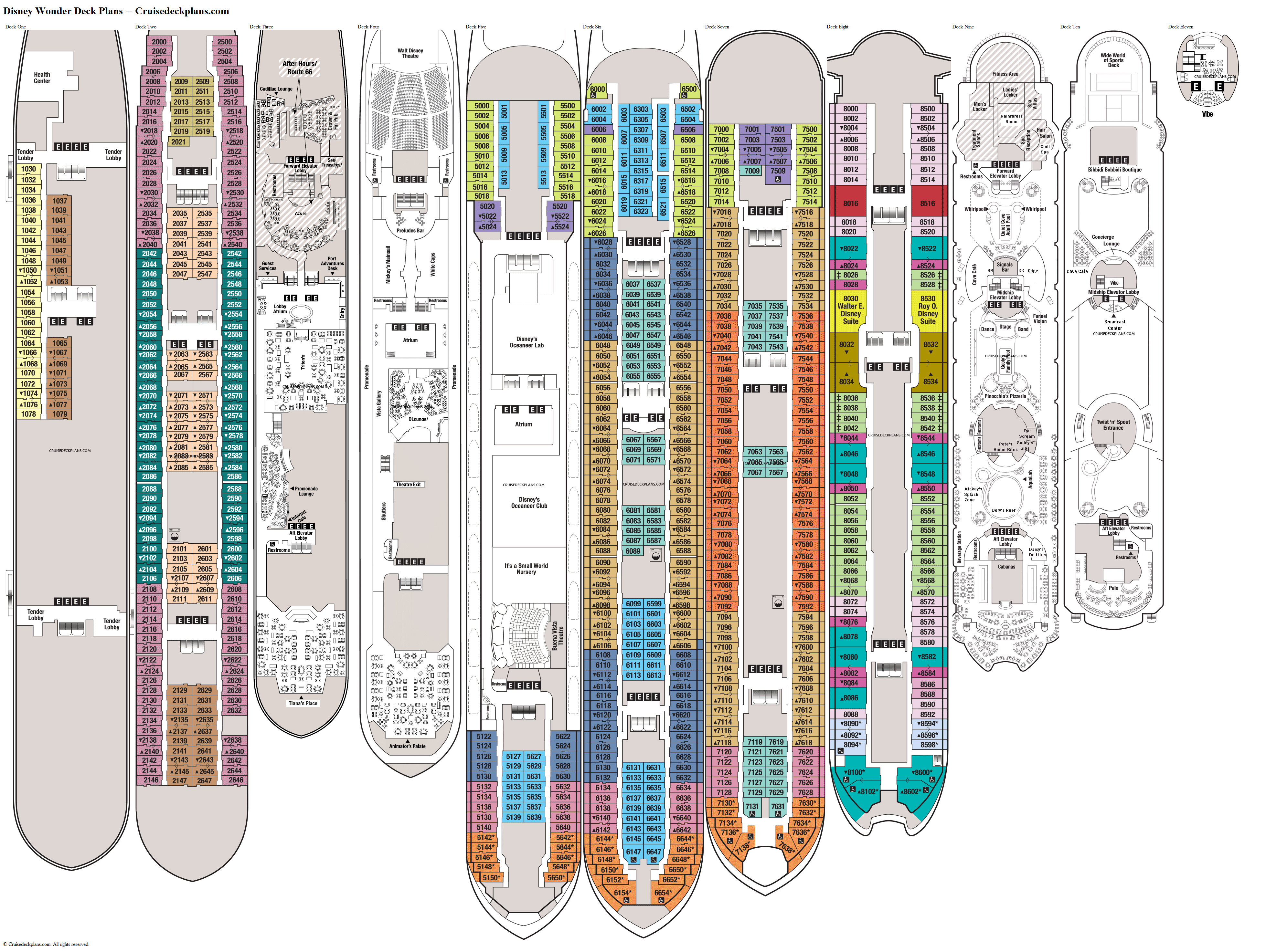 Disney Wonder Deck Eight Deck Plan Tour