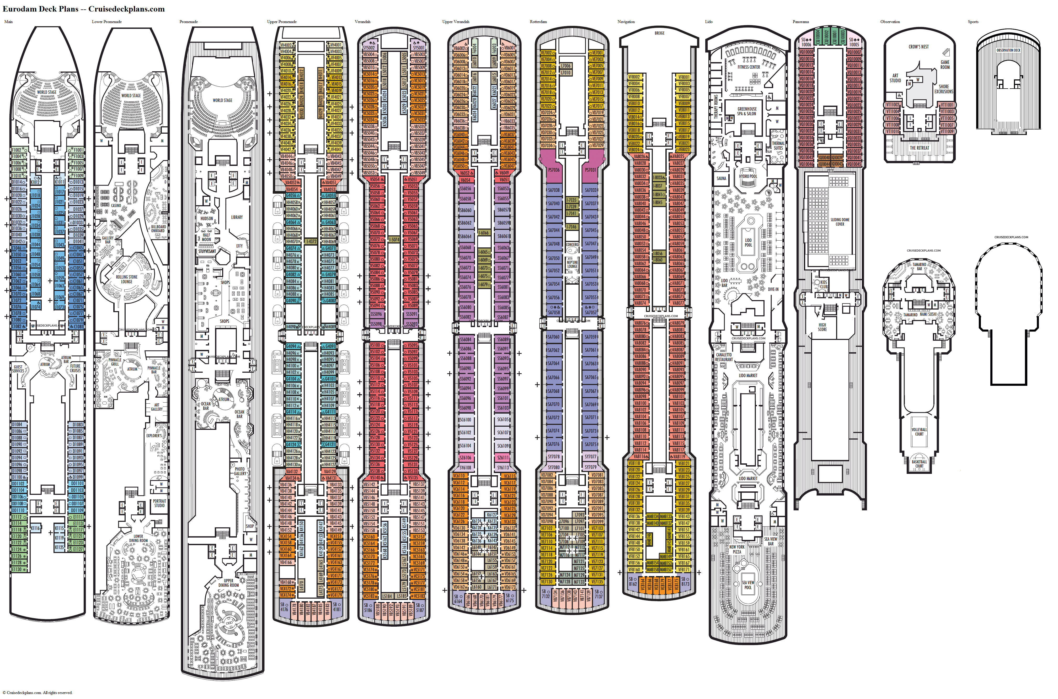 Eurodam Navigation Deck Plan Tour