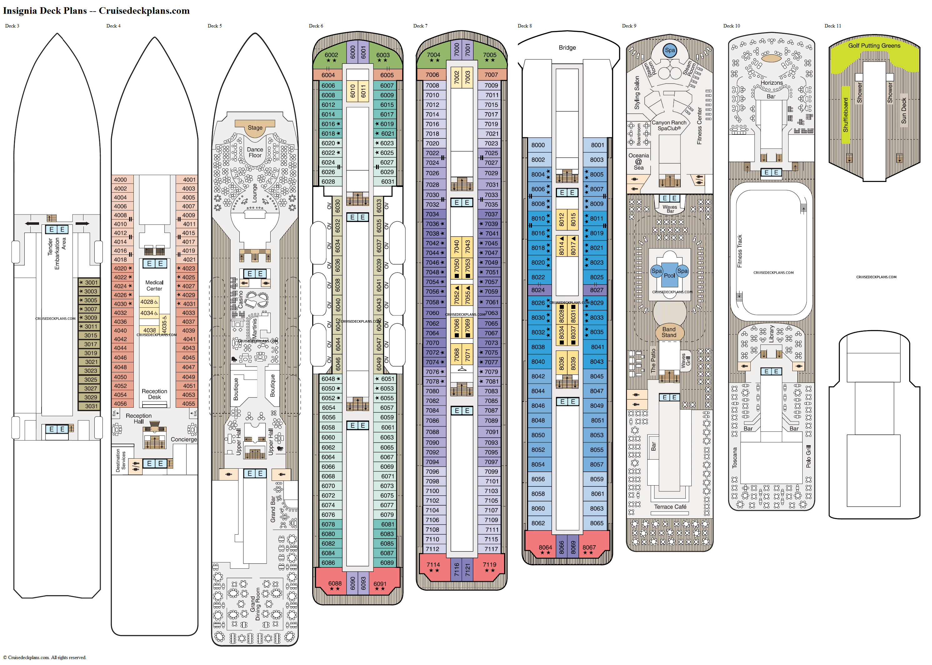 oceania cruise ship sizes