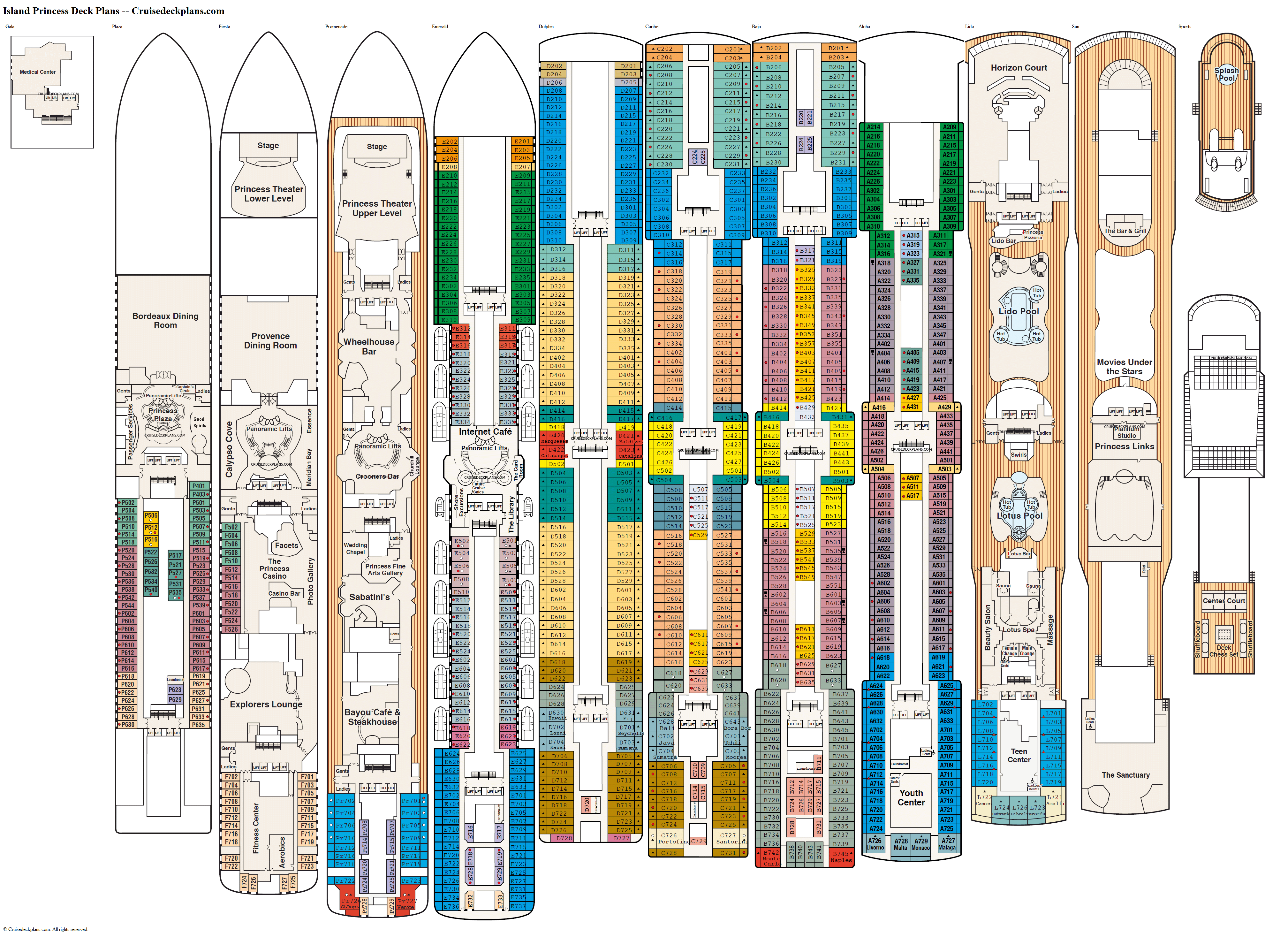 Island Princess Baja Deck Plan Tour