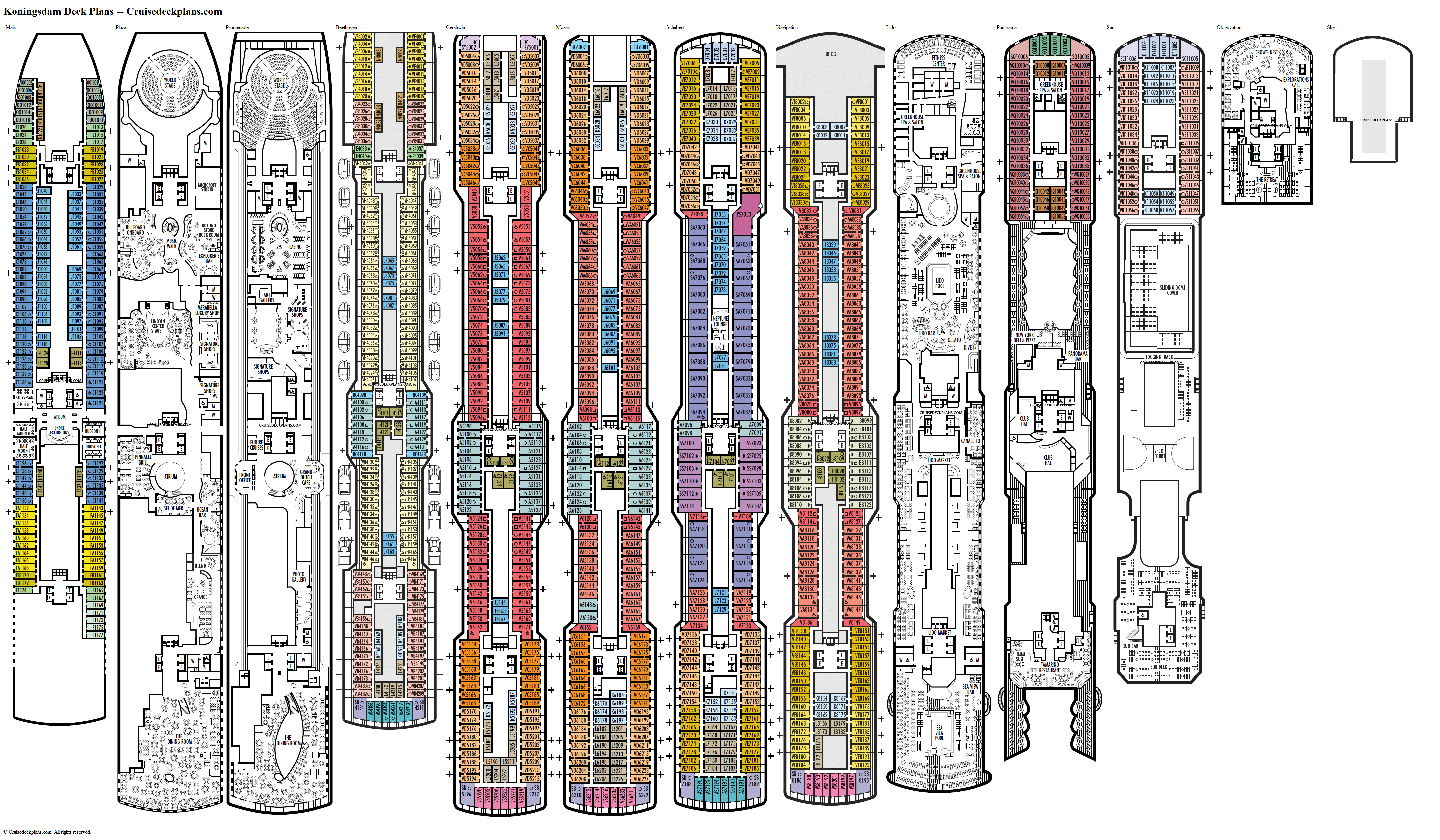 cruise critic koningsdam deck plans