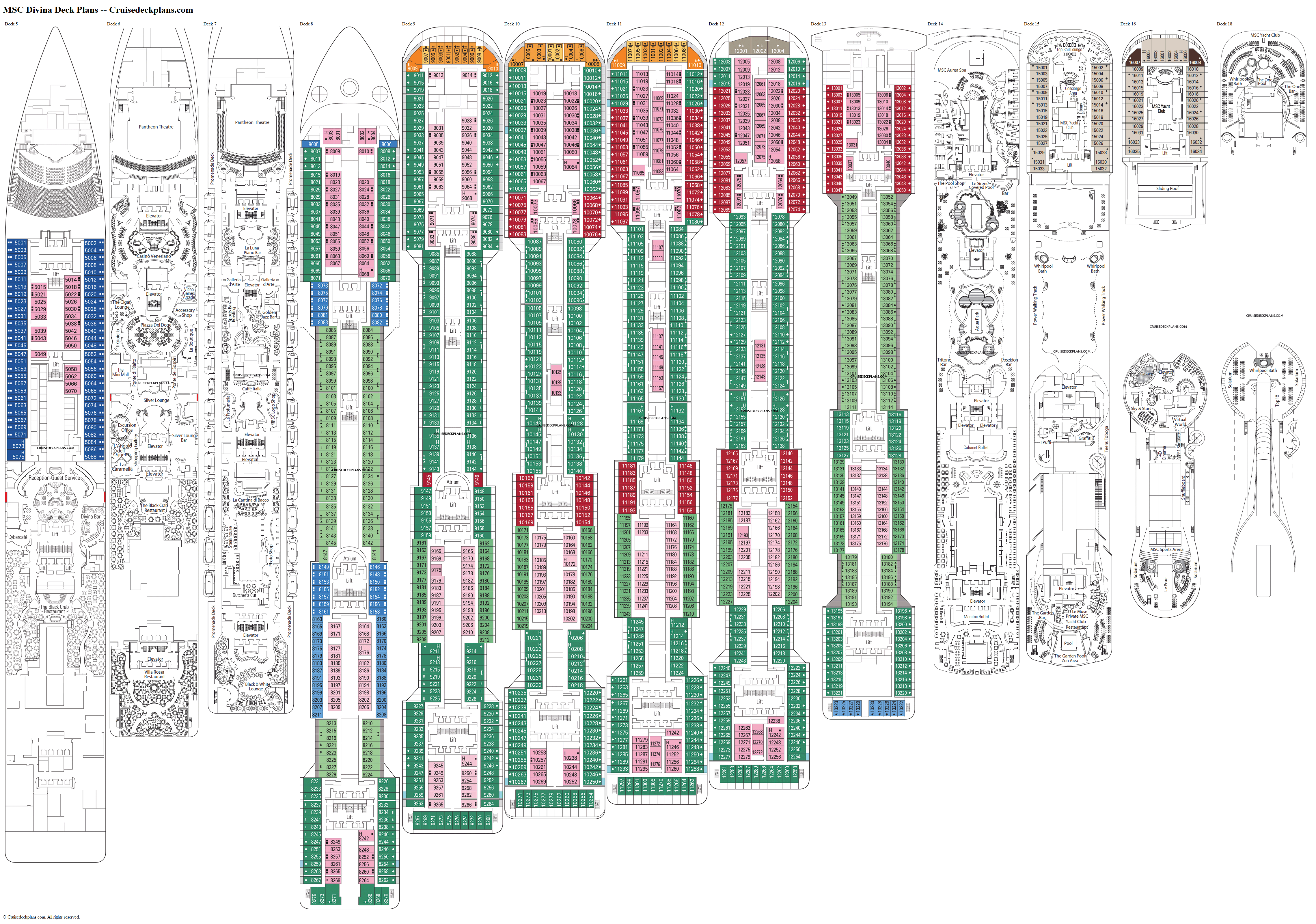 divina cruise ship deck plan