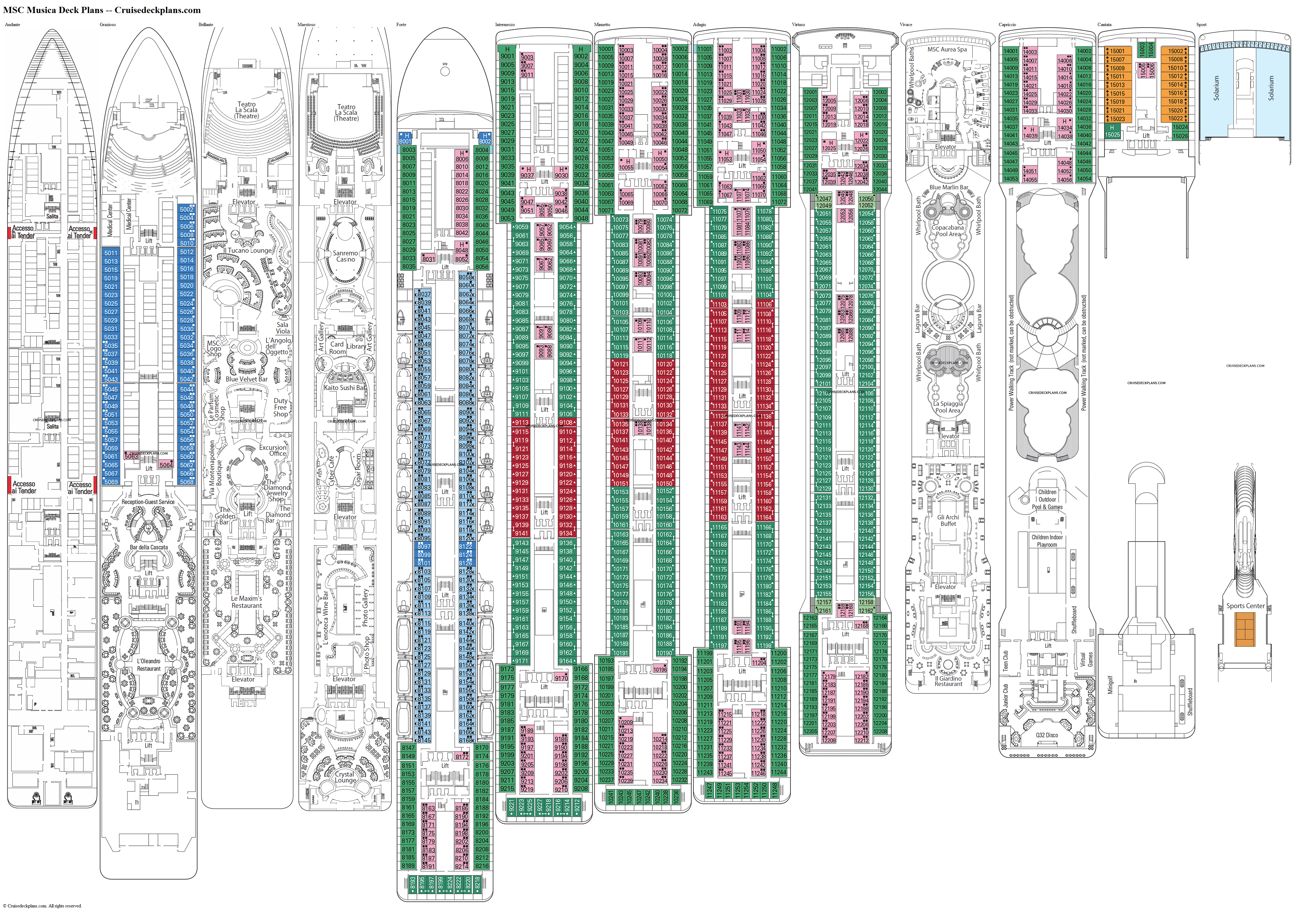 msc cruises musica deck plan