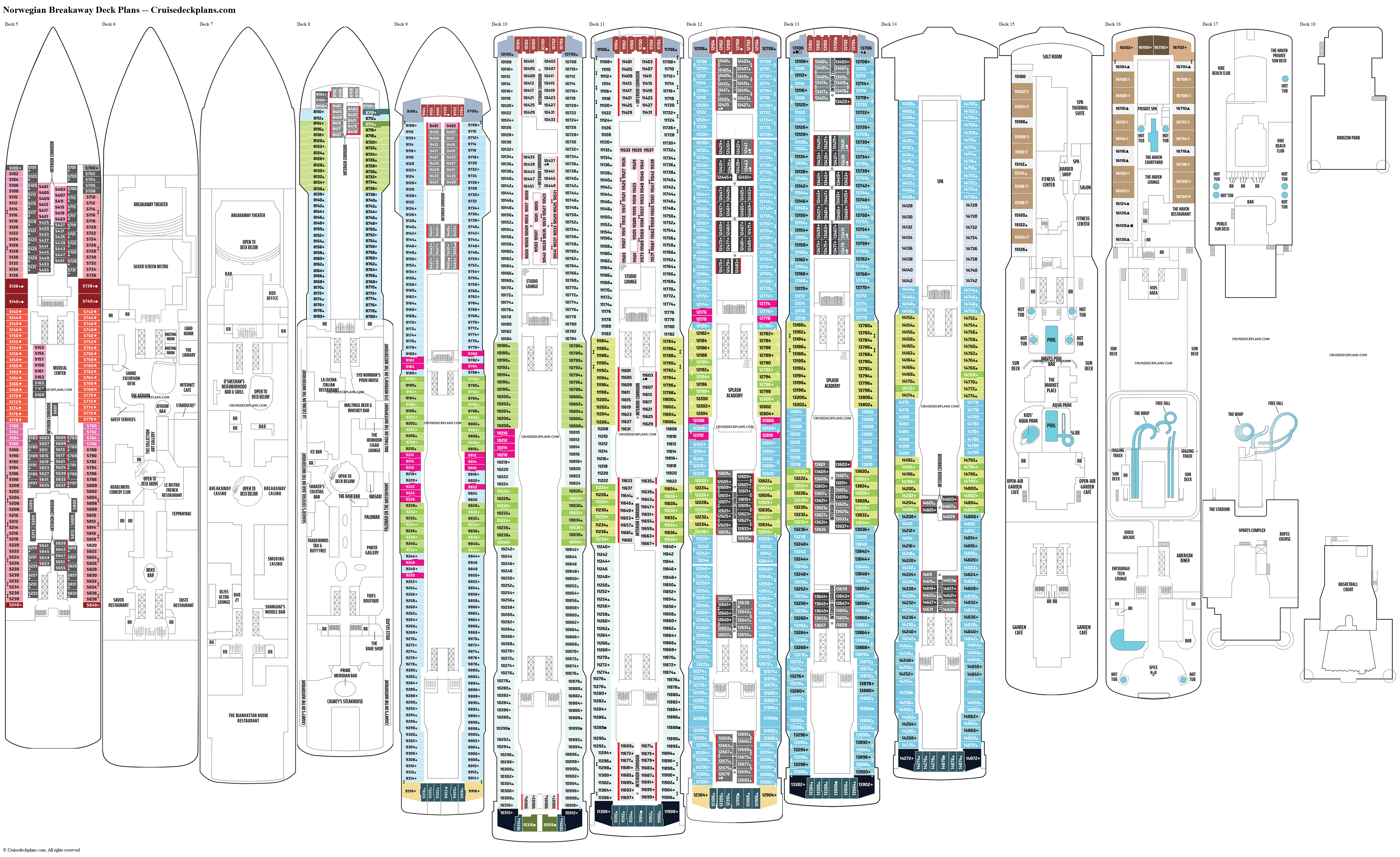 norwegian cruise breakaway ship layout