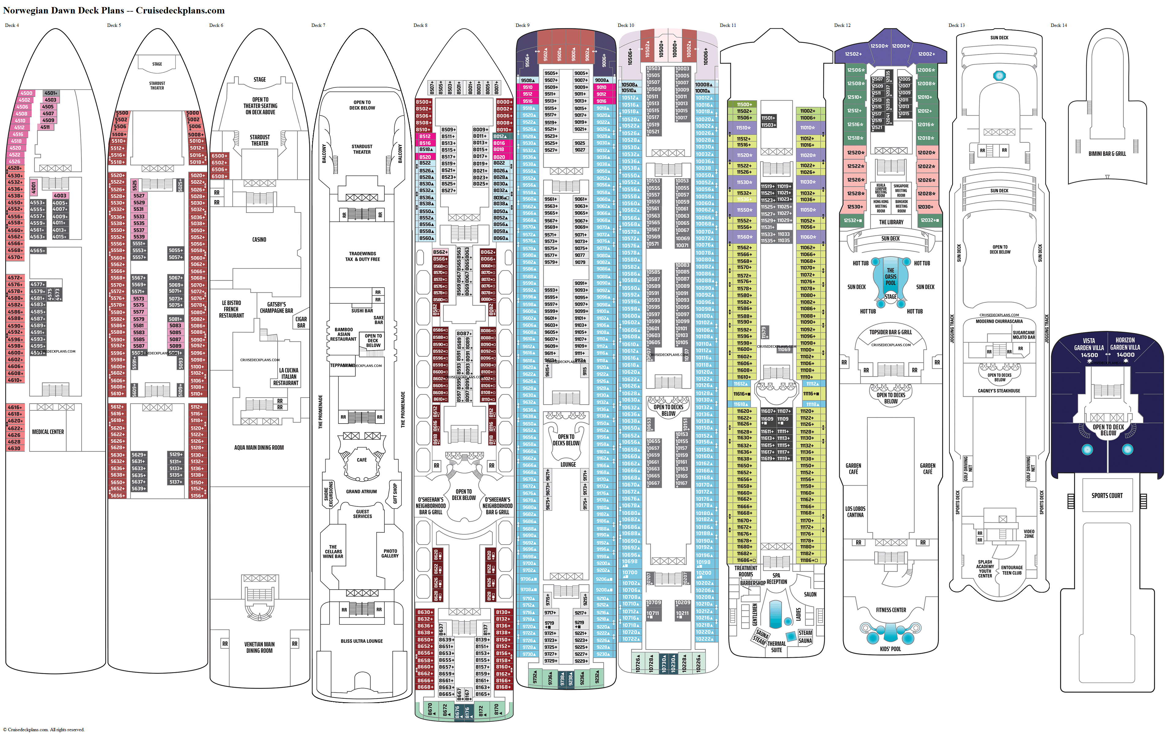 norwegian cruise deck plans