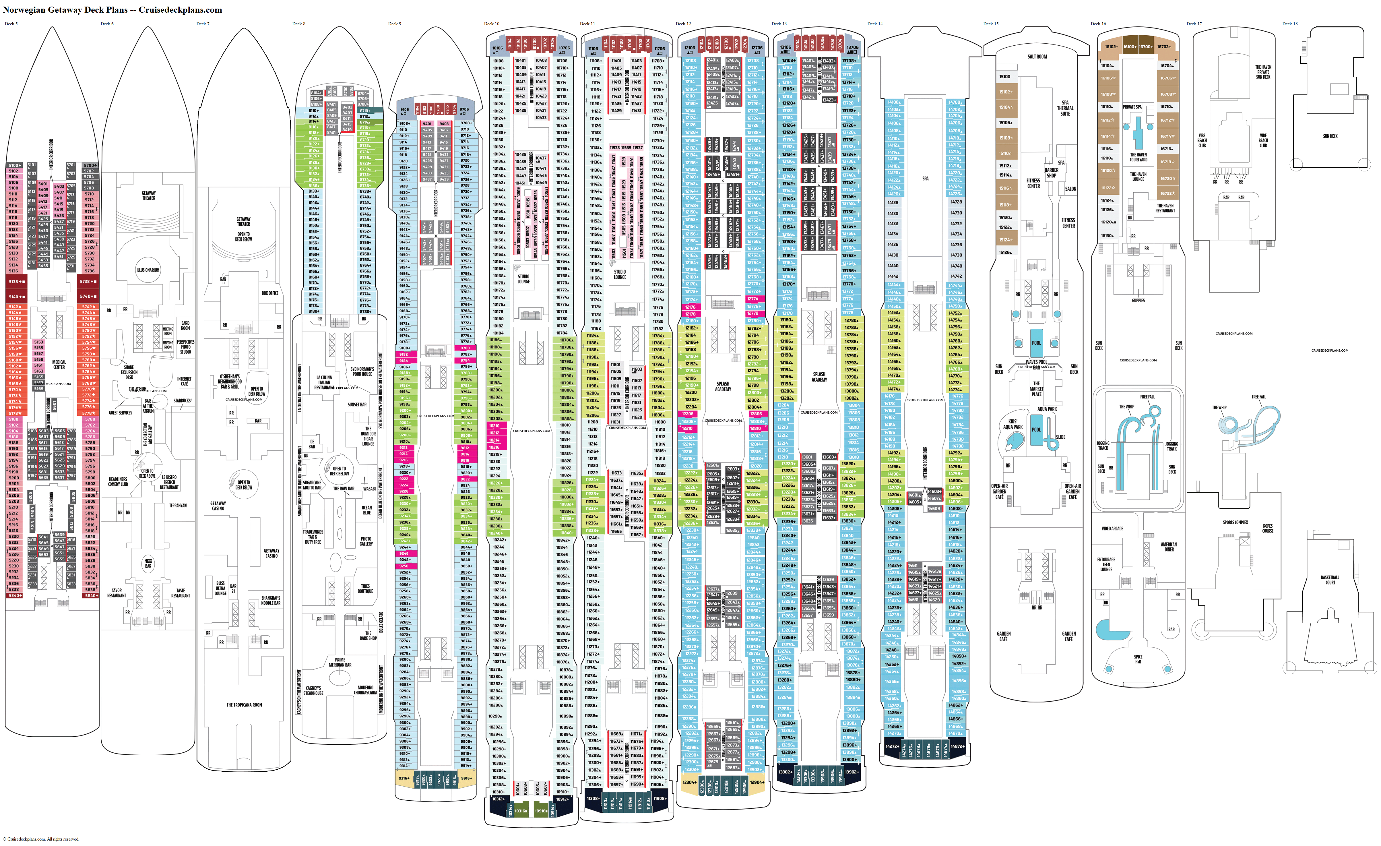 Norwegian Getaway Deck 12 Deck Plan Tour