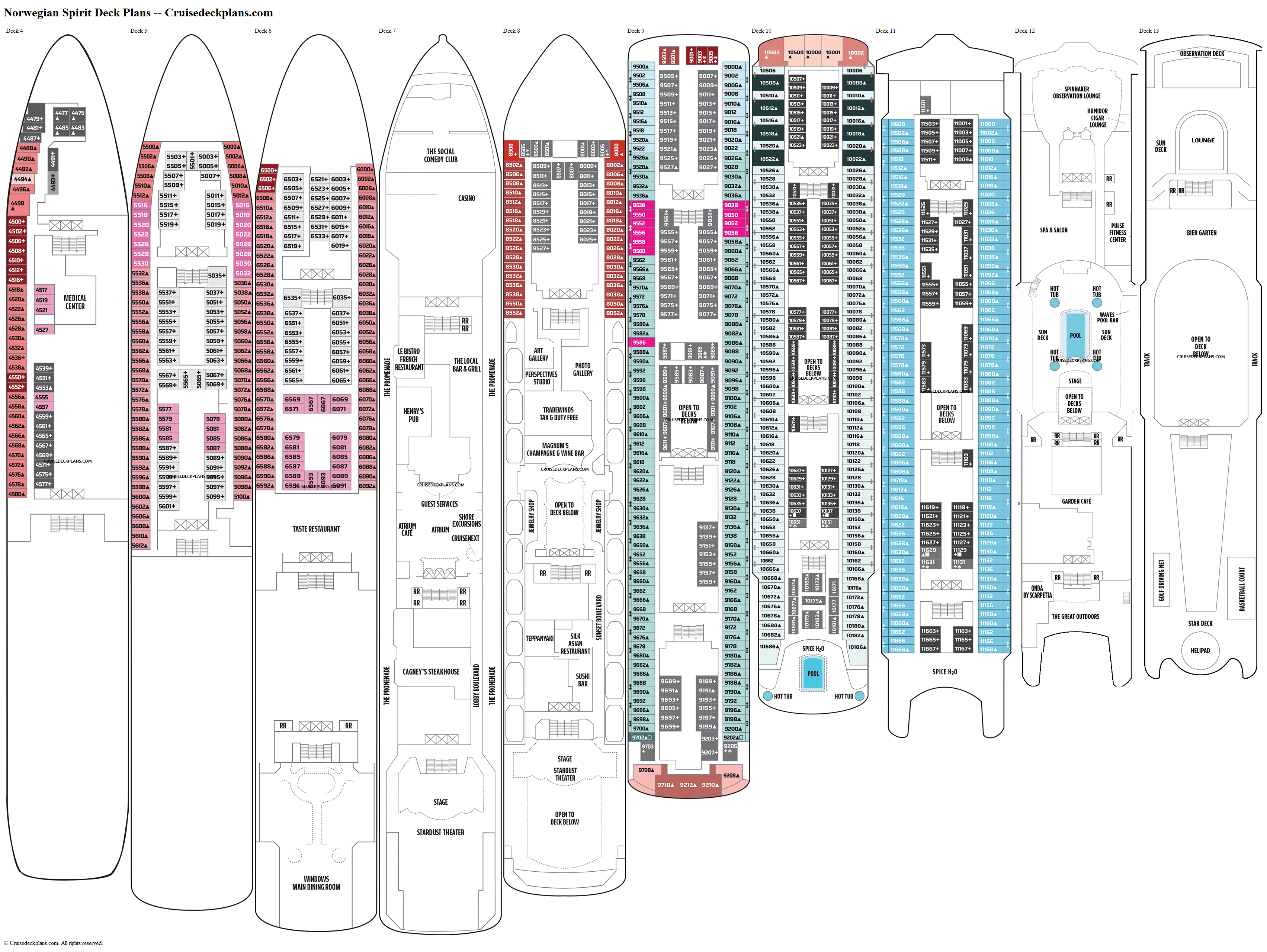 Norwegian Spirit Deck 9 Deck Plan Tour