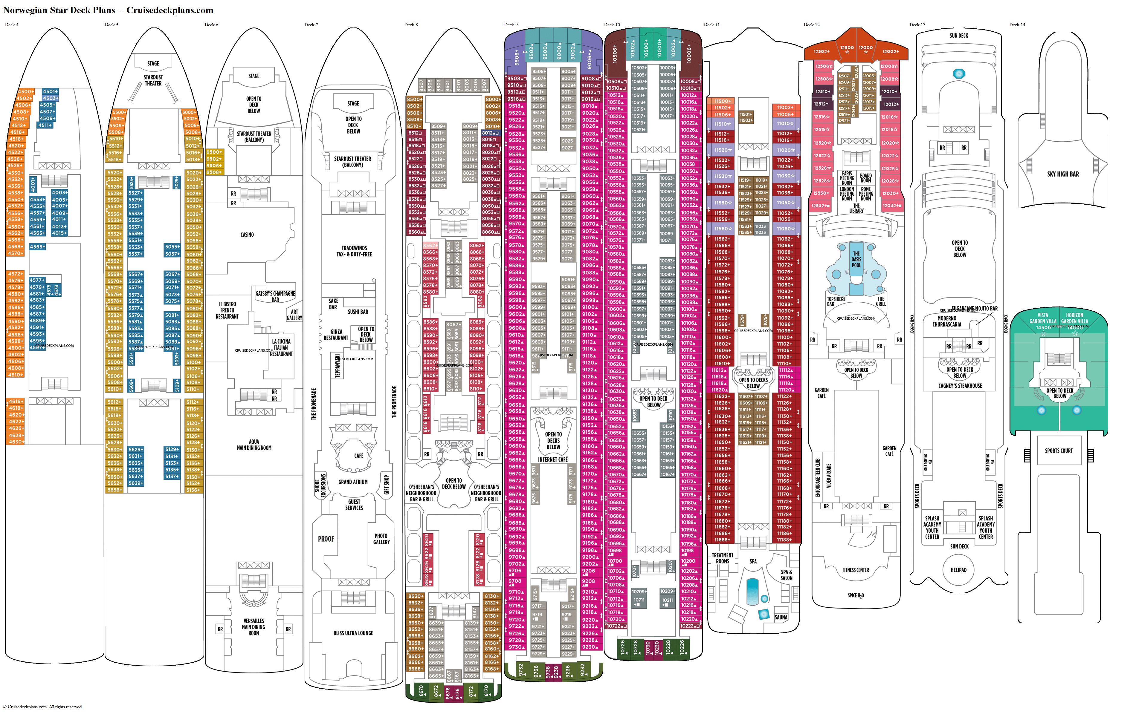 Norwegian Star Deck 11 Deck Plan Tour