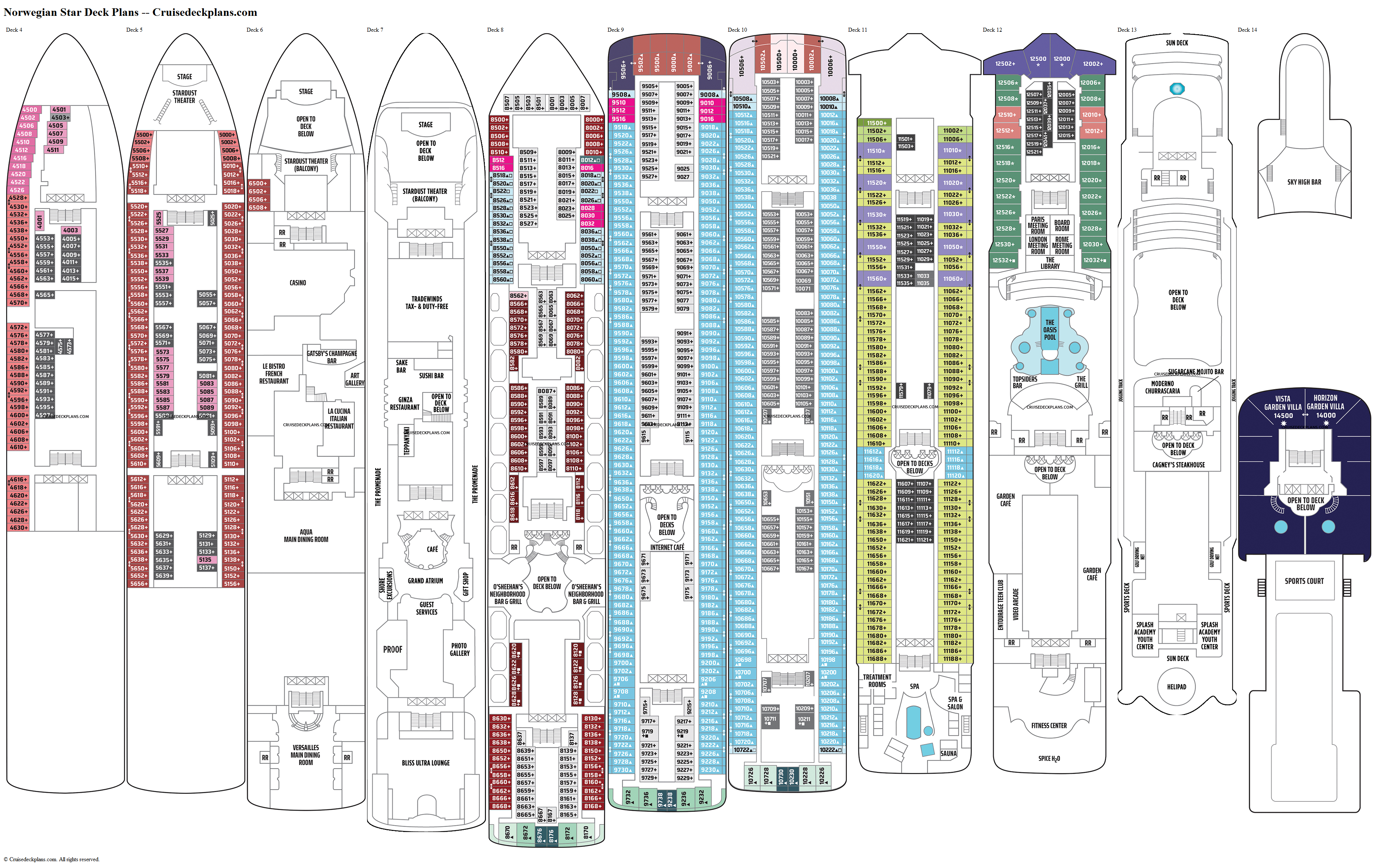 Norwegian Star Deck 11 Deck Plan Tour