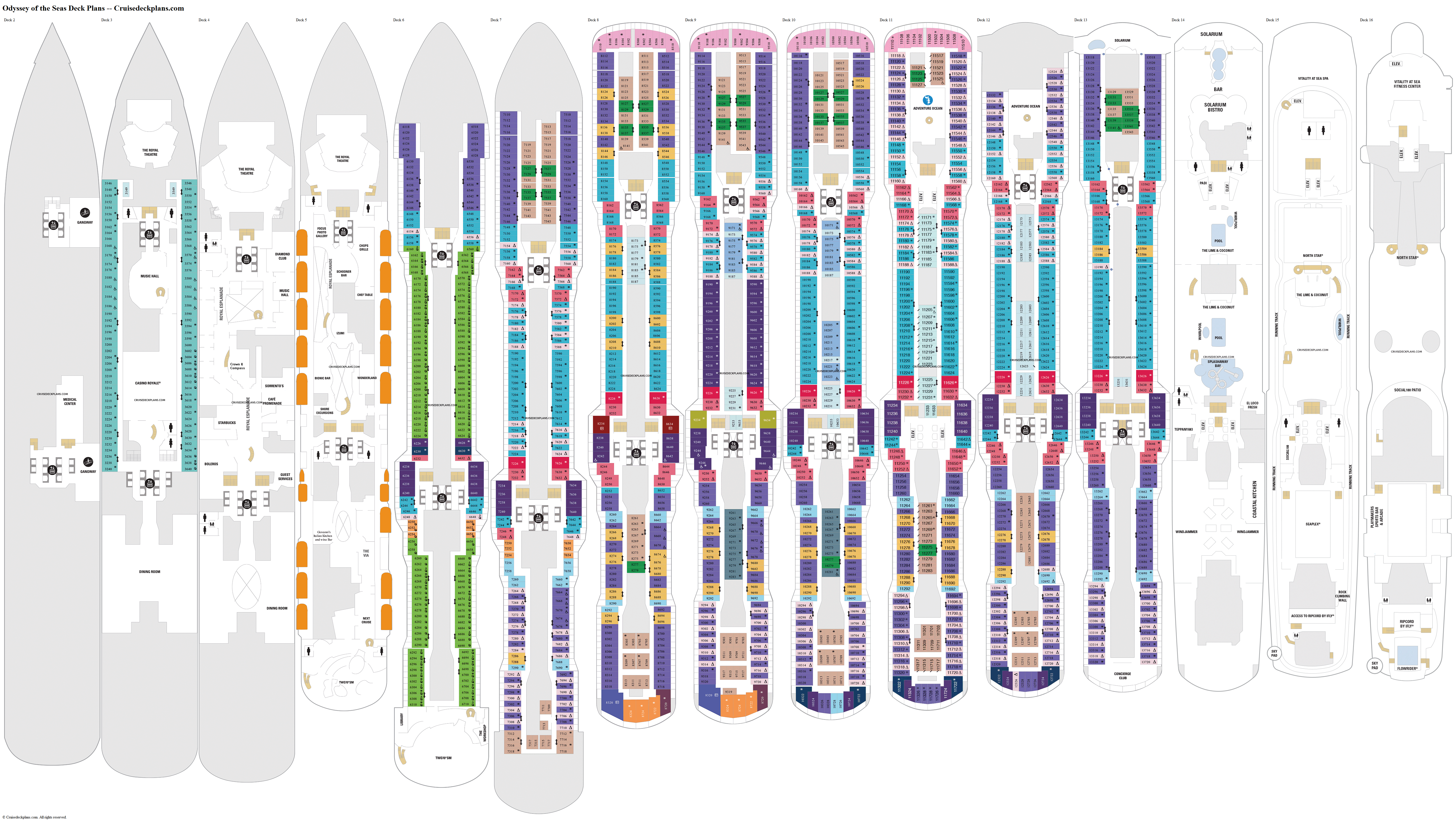 odyssey cruise ship deck plans