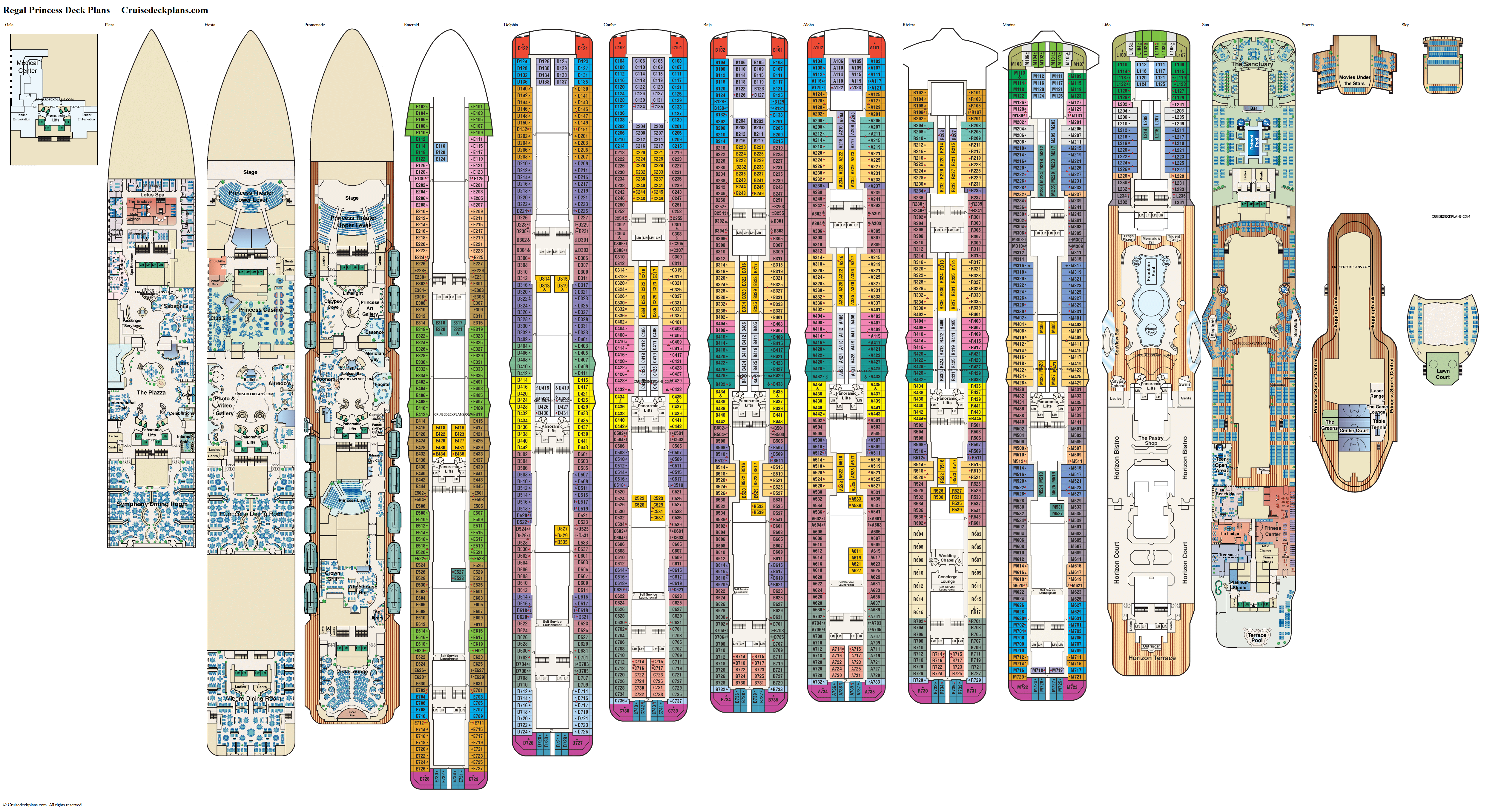 Regal Princess Deck Plans, Diagrams, Pictures, Video