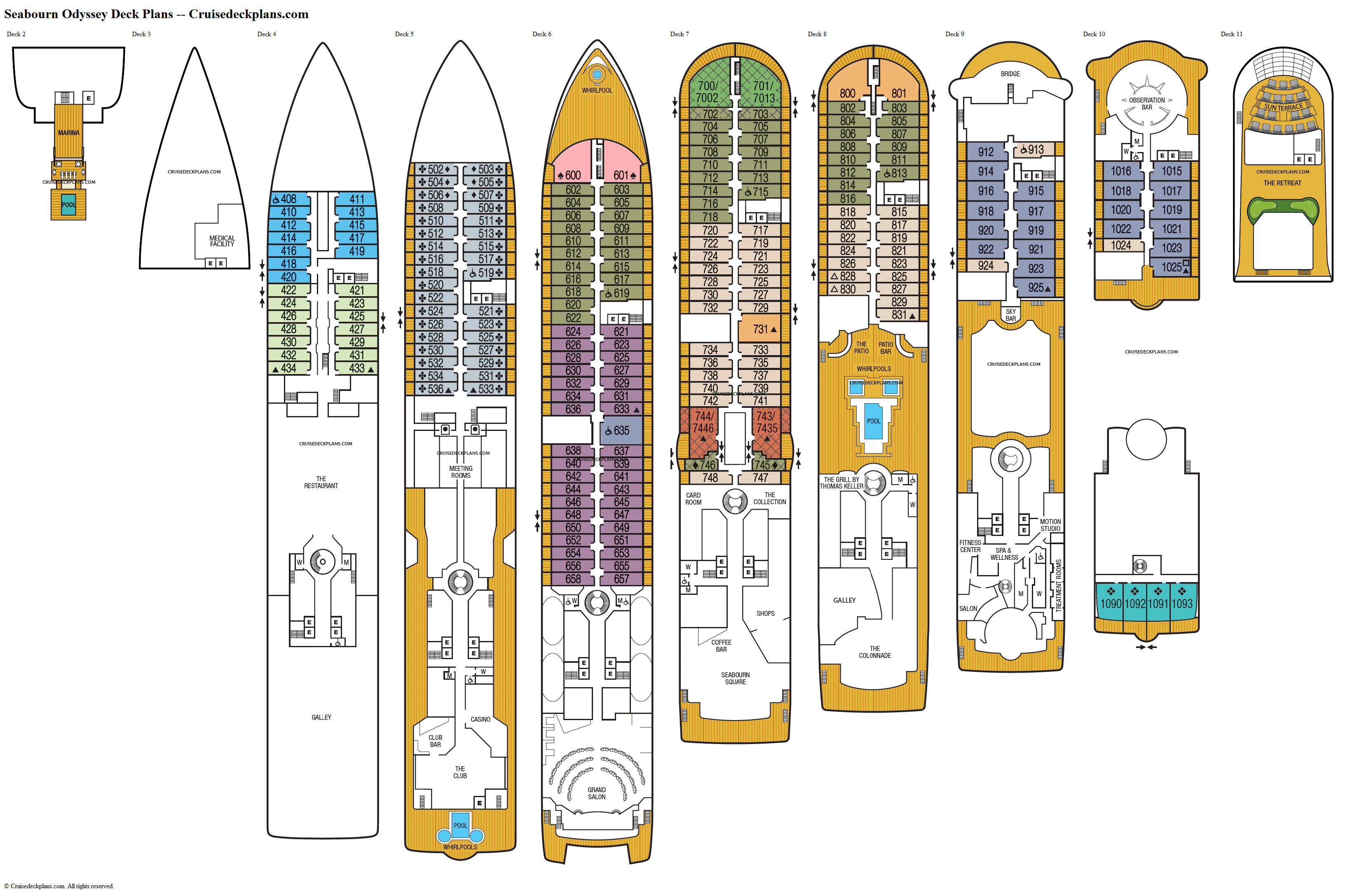 Seabourn Odyssey Deck 6 Deck Plan Tour