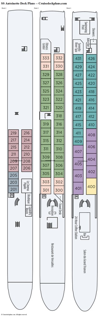 SS Antoinette deck plans