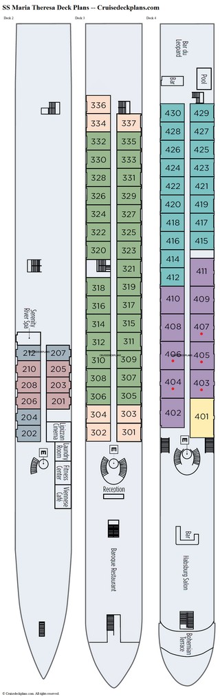 SS Maria Theresa deck plans