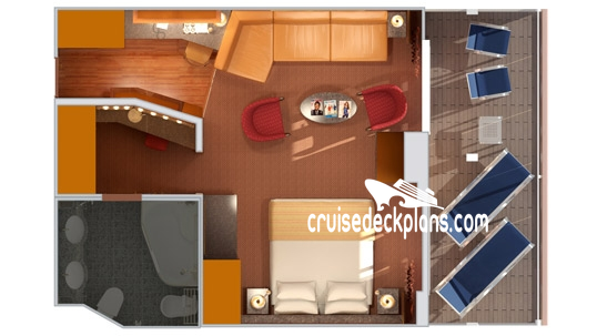 Costa Diadema Grand Suite cabin floor plan