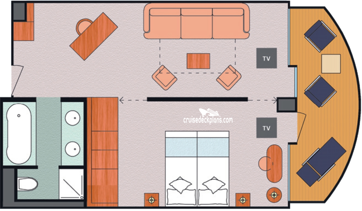 Costa neoRomantica Grand Suite cabin floor plan Costa neoRomantica Grand Suite cabin floor plan