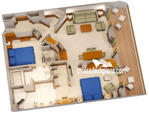 Disney Magic Two Bedroom Suite cabin floor plan