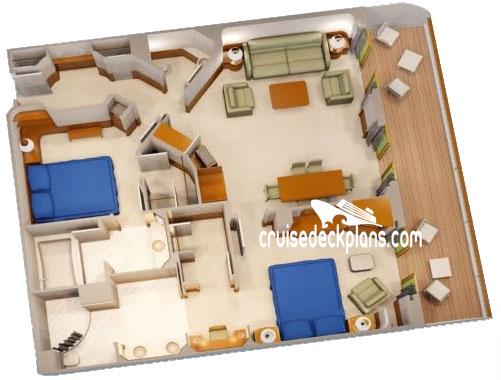 Disney Magic Two Bedroom Suite cabin floor plan Disney Magic Two Bedroom Suite cabin floor plan