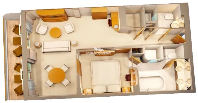 Disney Dream Concierge Bedroom Suite cabin floor plan
