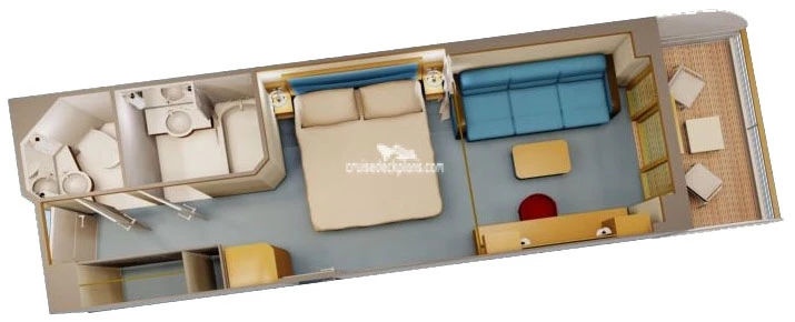 Disney Dream Deluxe Verandah cabin floor plan