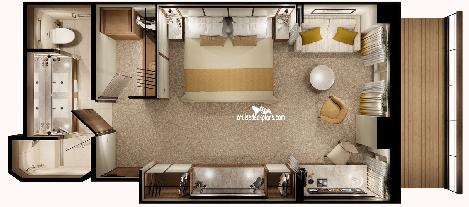 Crystal Grace Aqua cabin floor plan Crystal Grace Aqua cabin floor plan