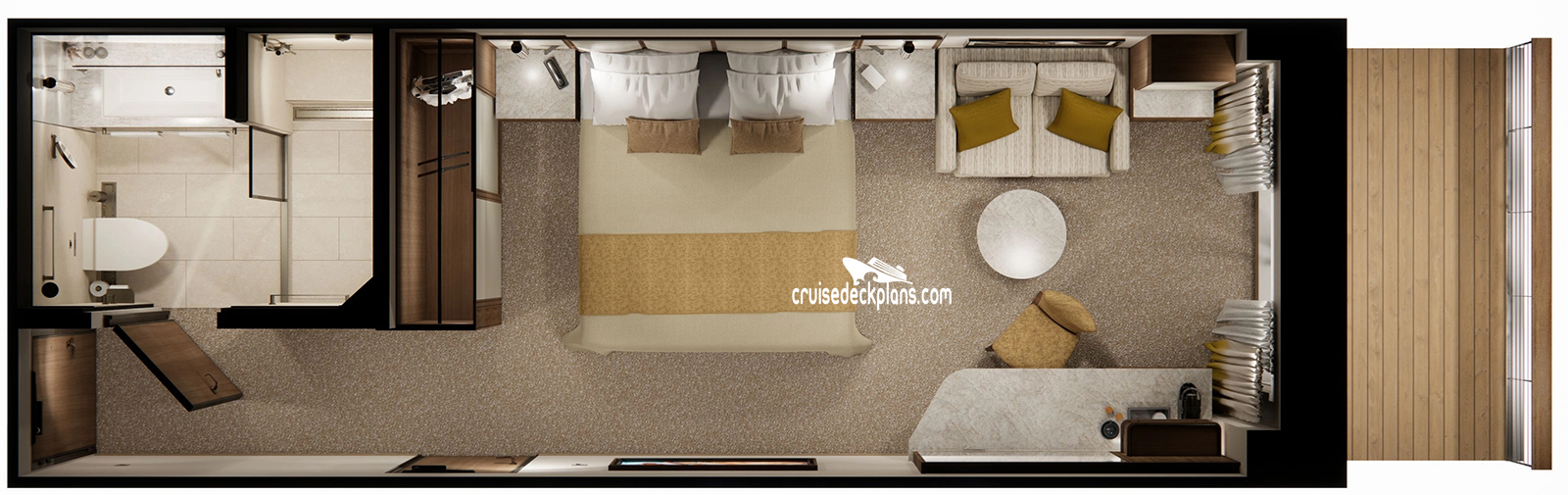 Crystal Grace Verandah cabin floor plan Crystal Grace Verandah cabin floor plan