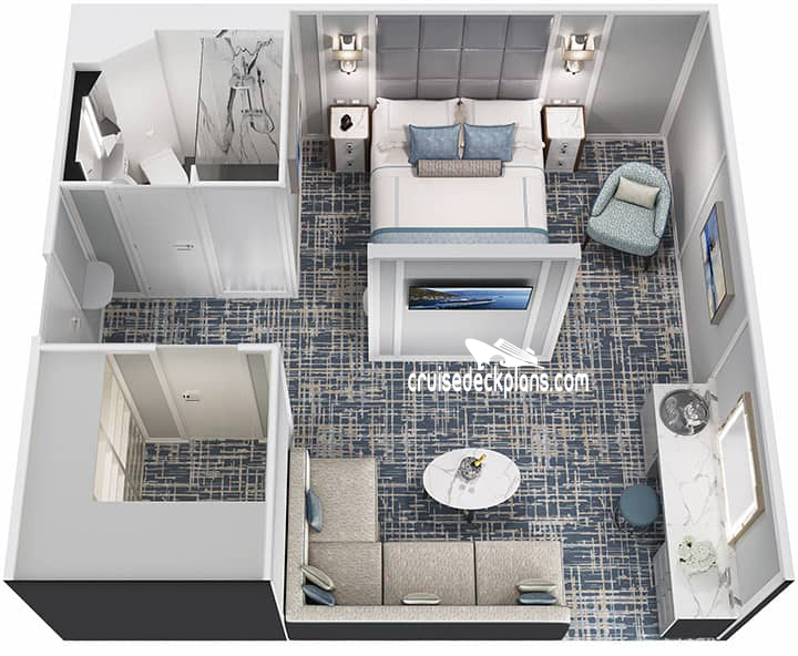 Oceania Aurelia Inside-Suite cabin floor plan Oceania Aurelia Inside-Suite cabin floor plan