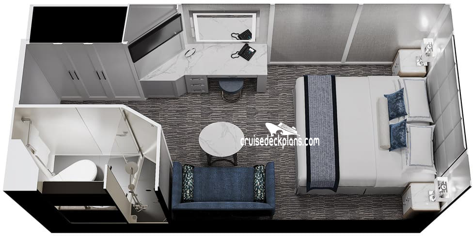 Oceania Aurelia Inside cabin floor plan Oceania Aurelia Inside cabin floor plan