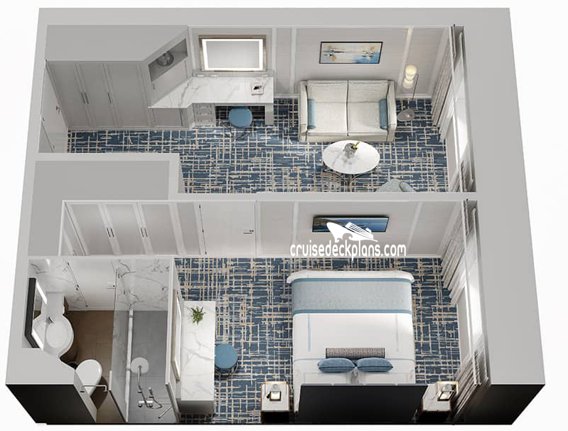 Oceania Aurelia Oceanview-Suite cabin floor plan Oceania Aurelia Oceanview-Suite cabin floor plan